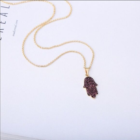 Necklace Hamsa Rhinestone Cute Versatile Mix Match - Picture 2 of 6